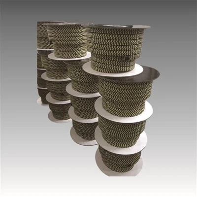 กราไฟท์ PTFE และอะรามิดเส้นใยม้าลายถักต่อมถัก